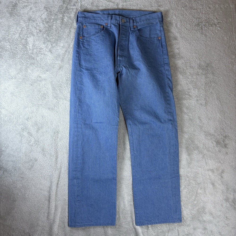 Levis Jeans Men 32x30 (Fits 31x28) Blue 501 Button Fly Classic Straight